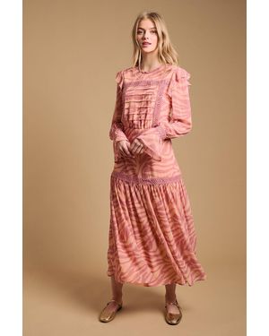 Oasis Pin Tuck Detail Midi Dress - Pink