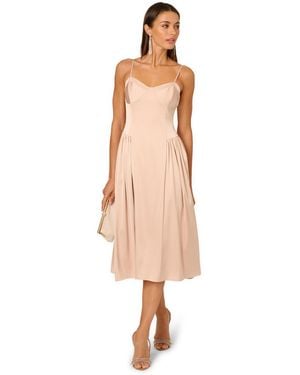 Adrianna Papell Stretch Satin Midi Dress - White