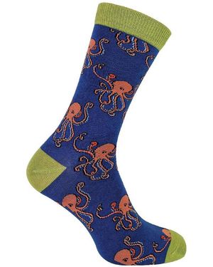 Mr Heron 1 Pack Novelty Animal Pattern Bamboo Socks - Blue