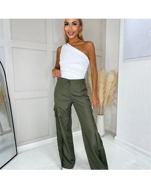 AX Paris Detail Cargo Trousers - Green