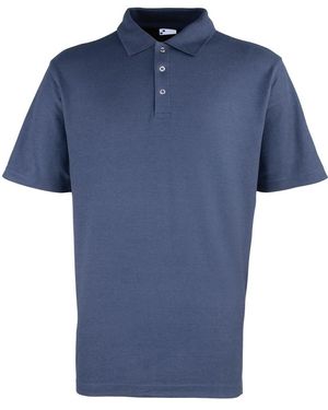 PREMIER Pique Stud Front Polo Shirt () - Blue