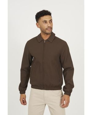 Brave Soul Harrington Zip-Up Jacket - Brown