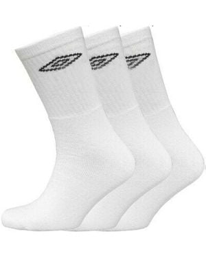 Umbro 3 Pack Socks - White