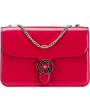 Gucci Pre-Owned Medium Patent Dollar Interlocking G Crossbody - Red