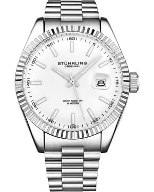 Stuhrling Lineage 3935 Quartz 42Mm Classic - Metallic