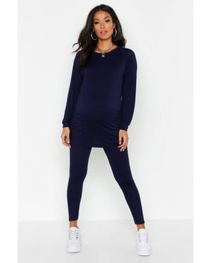 Boohoo Maternity Nursing Loungewear Set - Blue