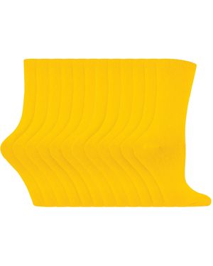Sock Snob Plain Cotton Rich Socks - Yellow