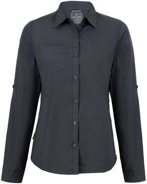 Craghoppers Ladies Kiwi Long-Sleeved Shirt (Carbon) - Blue