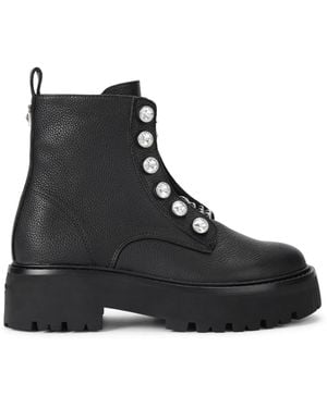 Kurt Geiger Leather Kgl Chain Ankle Boots - Black