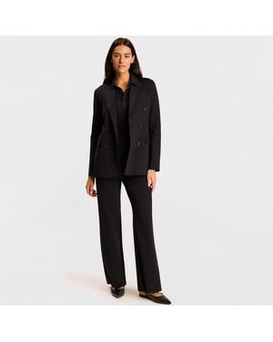 Commando Neoprene Double Breasted Ceo Blazer - Black