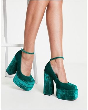 ASOS Pistol Double Platform Heeled Shoes - Green