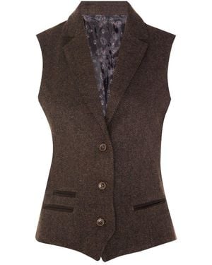 TruClothing Tweed 1920S Herringbone Waistcoat - Brown