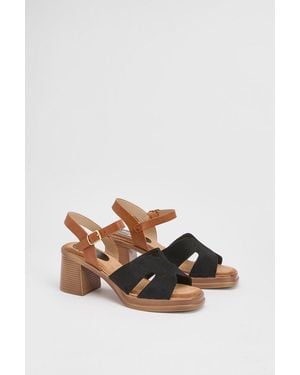 Good for the Sole Temi Faux Suede Open Toe High Heeled Sandals - Black