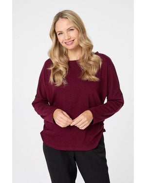 Izabel London Relaxed Batwing Sleeve Slouchy Jumper - Red