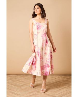 Oasis Bow Strap Midi Prom Dress - Pink