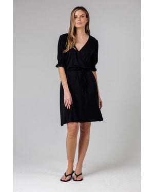 French Connection V-Neck Wrap Midi Dress - Black