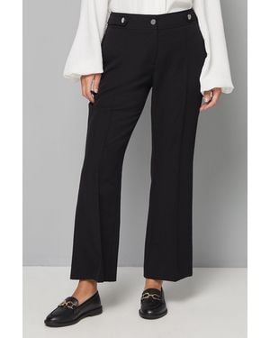 Wallis Petite Smart Bootcut Leg Trousers - Black