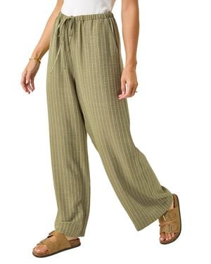 Roman Petite Stripe Pull On Stretch Trouser - Green