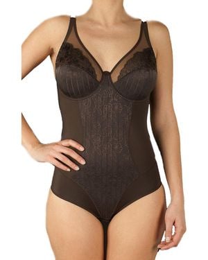Selene Mariluz Underwired Strapless Bodysuit With Cups - Black