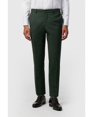 Ted Baker Flat Fronted Slim Fit Suit Trousers - Green