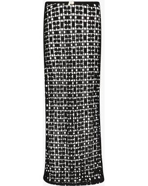 SARA CRISTINA Sun Long Skirt With Pearl - Black