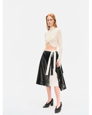 YIBRI Draped Jersey Crop Top - White