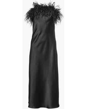 Vasiliki Roma Silk Feather Dress - Black