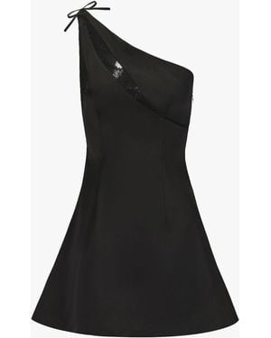 Nana Jacqueline Asymmetric Lace Mini Dress - Black