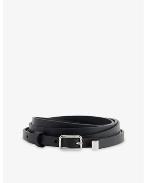 Givenchy Simple Buckle Leather Belt - Black
