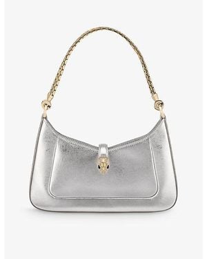 BVLGARI Serpenti Baia Small Leather Shoulder Bag - Grey