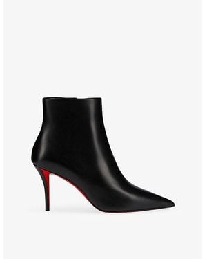 Christian Louboutin Miss Z Booty 80 Leather Boots - Black