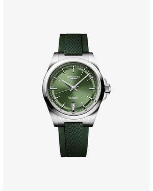 Longines L3.720.4.02.9 Conquest Stainless-Steel And Rubber Automatic Watch - Green