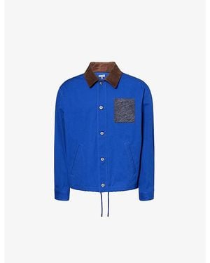 Loewe Contrast-Collar Cotton Jacket - Blue