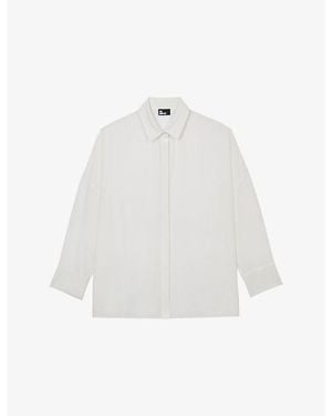 The Kooples Straight-Hem Silk Shirt - White