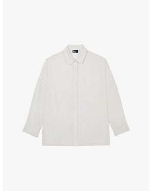 The Kooples Straight-Hem Silk Shirt - White