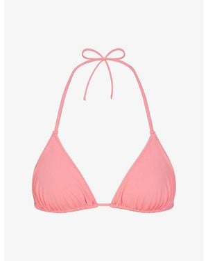 Skims Signature Swim Triangle Bikini Top - Pink