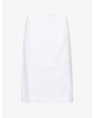 Reformation Fleur Column Linen Midi Skirt - White