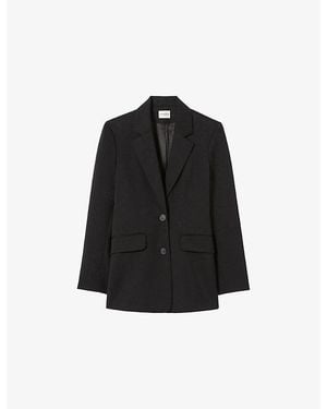 Claudie Pierlot Tailored Single-Breasted Wool-Blend Blazer - Black