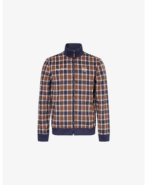 Sergio Tacchini Coppola Plaid-Pattern Fleece Track Jacket - Red