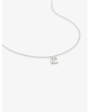 Monica Vinader E Letter-Charm Sterling- Pendant Necklace - White