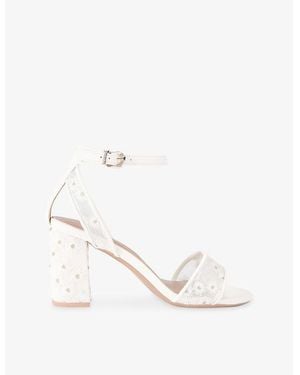 Carvela Kurt Geiger Kianni Floral-Embroidered Heeled Sandals - White