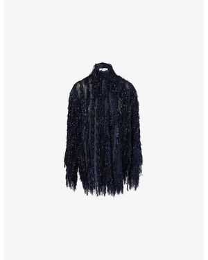 Stella McCartney Lurex Tinsel Chiffon Shirt - Blue