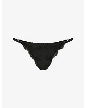 Agent Provocateur Molly Silk-Satin Thong - Black