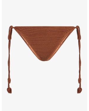 Devon Windsor Ammie Crochet Knit Bikini Bottoms - Brown