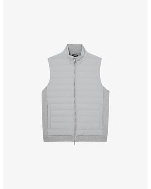 Reiss Newford Zip-Through Stretch-Woven Gilet - Grey
