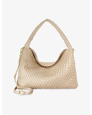 Dune Deliberate Large Woven Faux-Leather Shoulder Bag - Natural