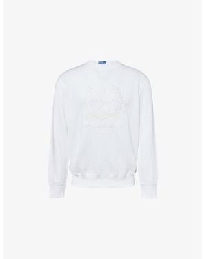 Polo Ralph Lauren X Wimbledon Brand-Embroidery Cotton-Blend Sweatshirt - White