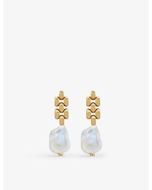 Monica Vinader Heirloom 18Ct-Plated Vermeil Sterling- And Baroque Pearl Earrings - White