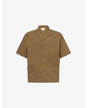 Heresy Tatter Swirl-Embroidered Cotton Shirt - Green