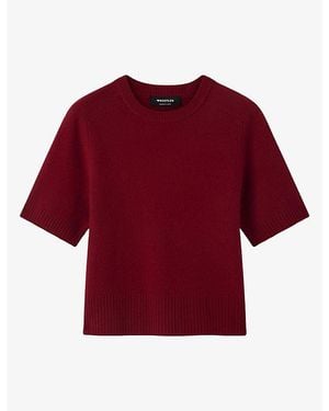 Whistles Round-Neck Short-Sleeve Wool T-Shirt - Red